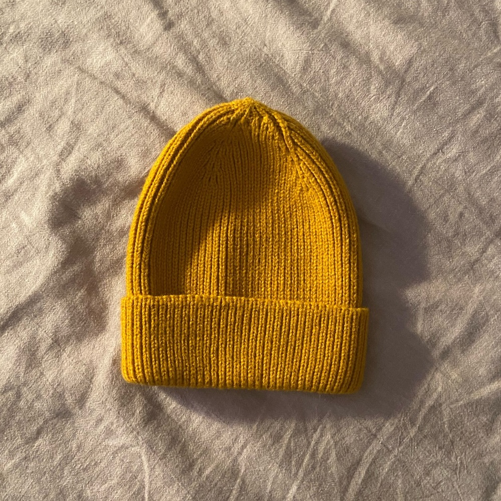 Yellow Woven Beanie ONE SIZE